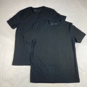 Pact Organic Men's Shirt Size Large Short Sleeve Black - Lot of 2 - Crew